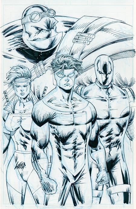 YOUNGBLOOD #5 CVR H ROB LIEFELD INVINCIBLE TEAM UP B&W VAR (MR) 1ST PRINT